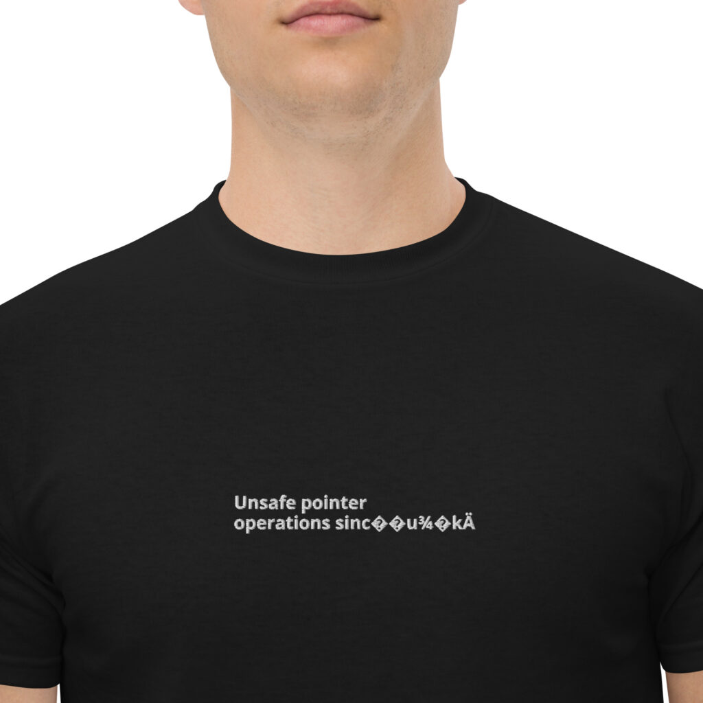 Unsafe pointer operations, embroided t-shirt