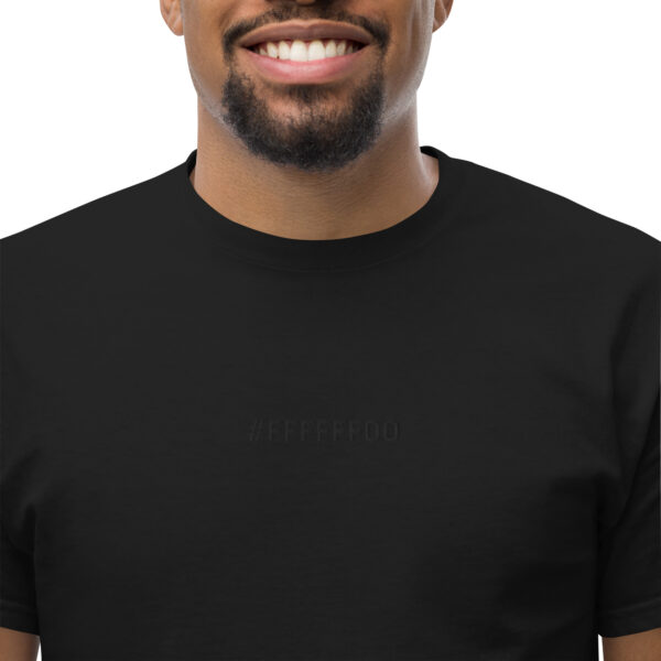 Color #FFFFFF00 embroided t-shirt